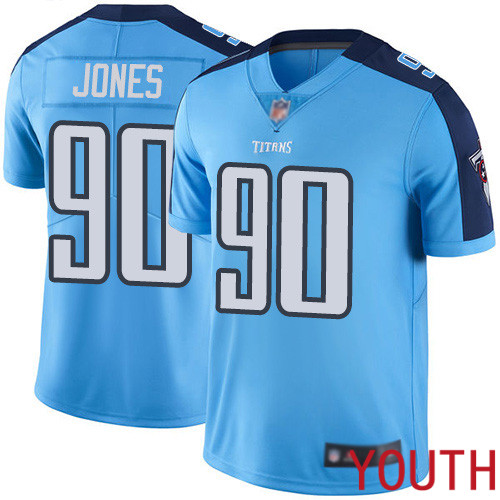 Tennessee Titans Limited Light Blue Youth DaQuan Jones Jersey NFL Football #90 Rush Vapor Untouchable->youth nfl jersey->Youth Jersey